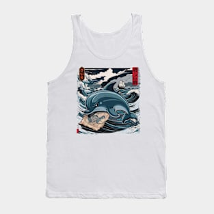 Dismal Dolphin Japanese Art Print Tank Top